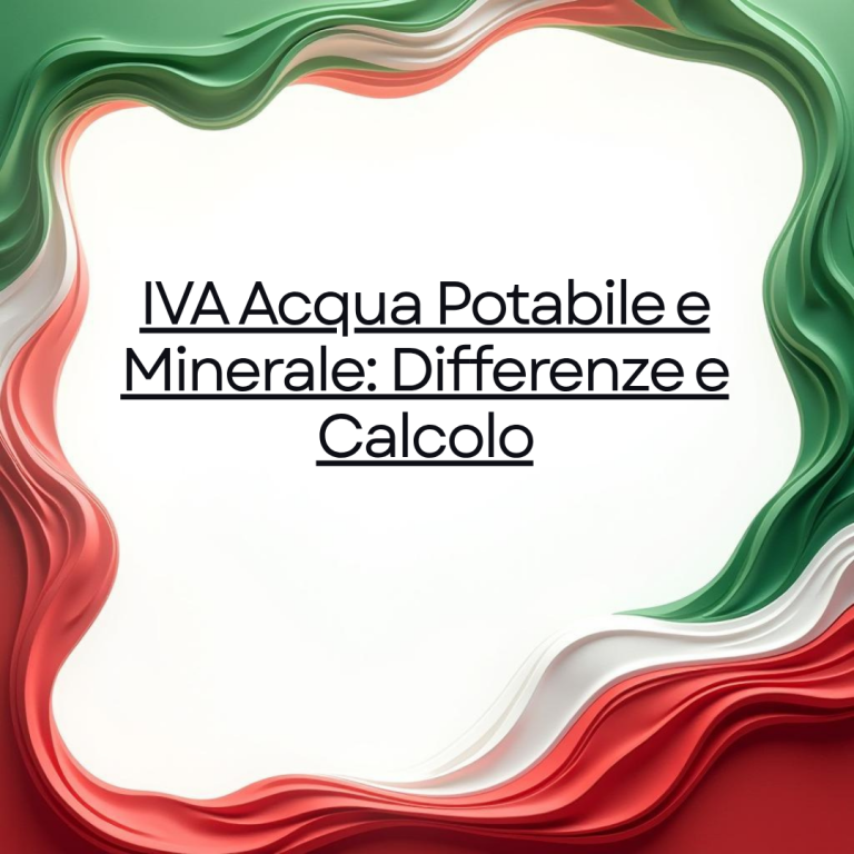 IVA Acqua Potabile e Minerale Differenze e Calcolo