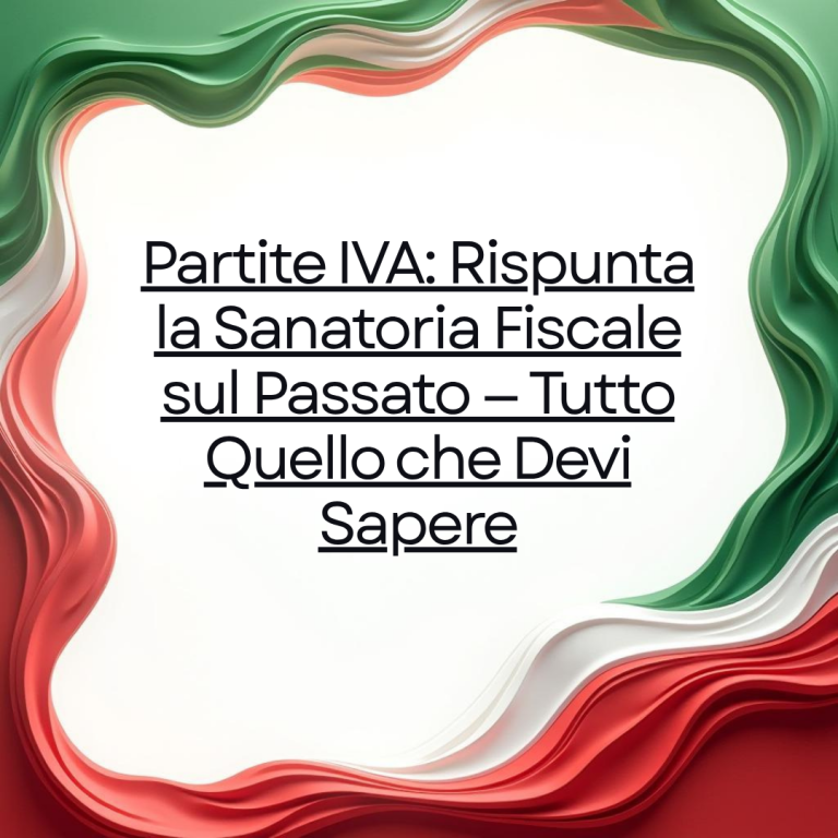 Partite IVA: Rispunta la Sanatoria Fiscale sul Passato — Tutto Quello che Devi Sapere