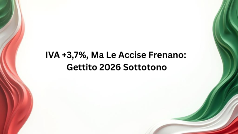 IVA +3,7%, Ma Le Accise Frenano: Gettito 2026 Sottotono